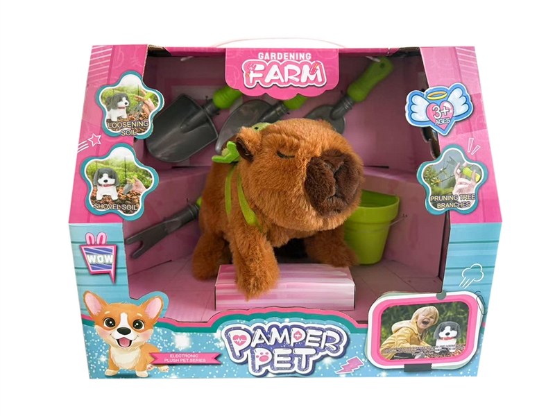 B/O PLUSH PET W/PLANTING SET,2COLOURS(NOT INCLUDED BATTERY) - HP1235847