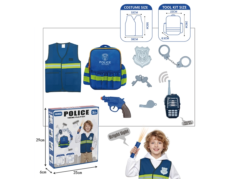 POLICE PLAY SET W/LIGHT & SOUND - HP1235884