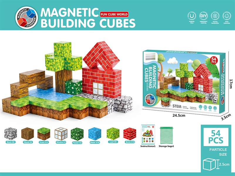 MAGNETIC BUILDING CUBES 54PCS - HP1235934