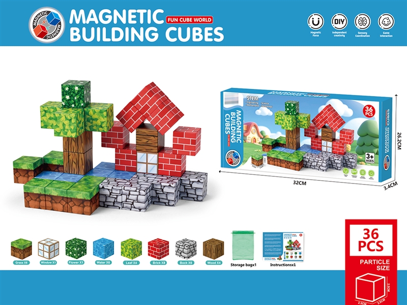 MAGNETIC BUILDING CUBES 36PCS - HP1235939
