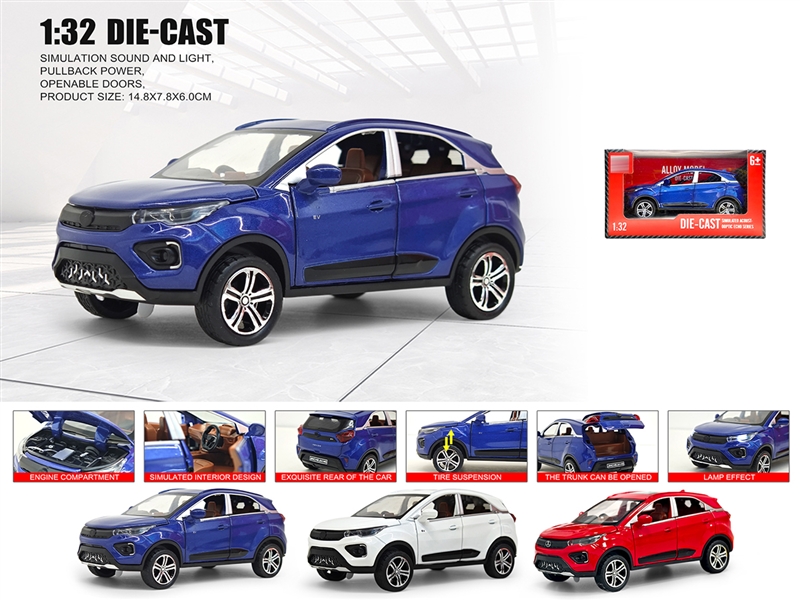 1：32 PULL BACK DIE-CAST CAR W/LIGHT & SOUND & CAN OPEN THE DOOR,4COLOURS - HP1236407