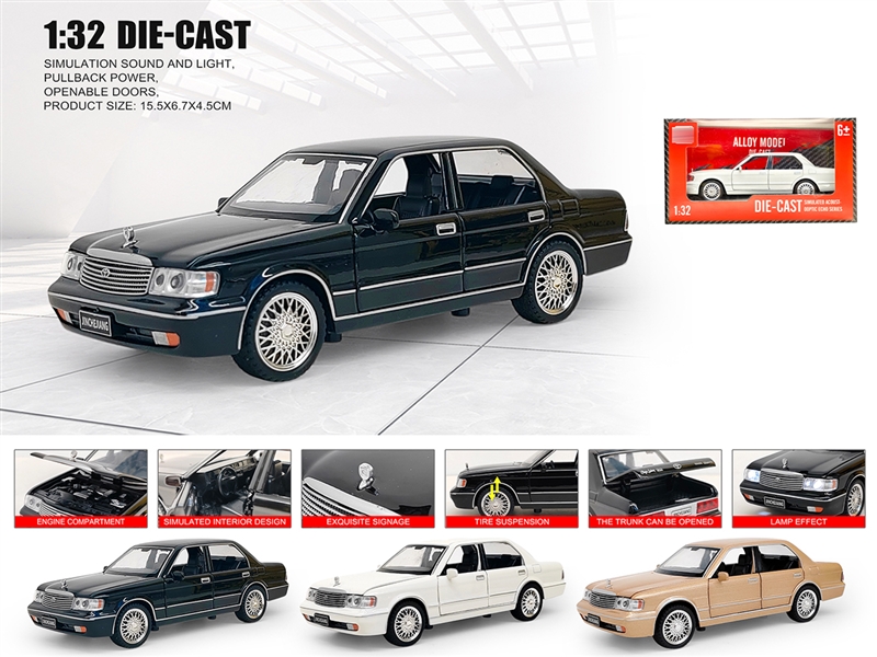 1：32 PULL BACK DIE-CAST CAR W/LIGHT & SOUND & CAN OPEN THE DOOR,3COLOURS - HP1236449
