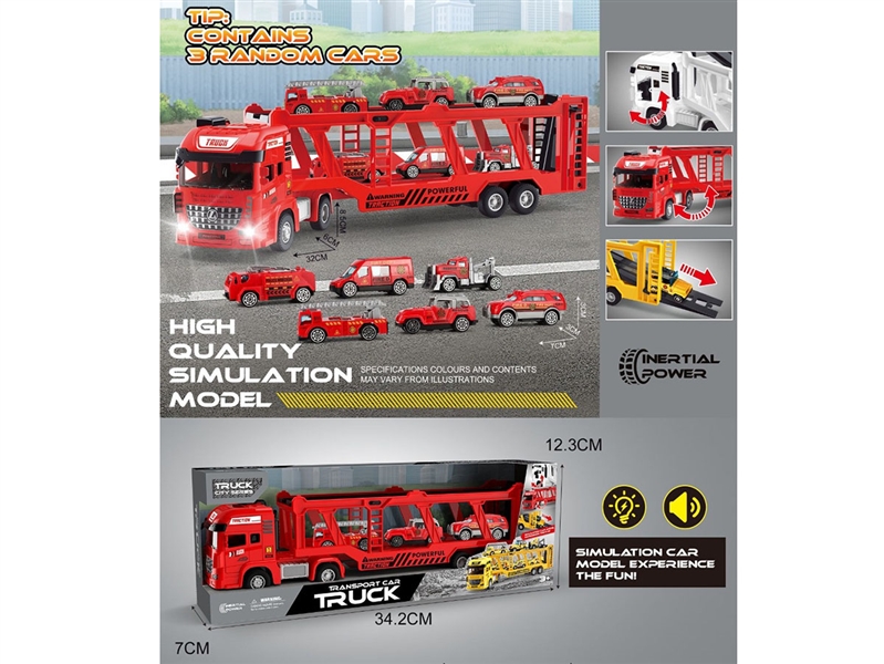 FREE WAY TRUCK W/3PCS CAR & LIGHT & MUSIC - HP1237180