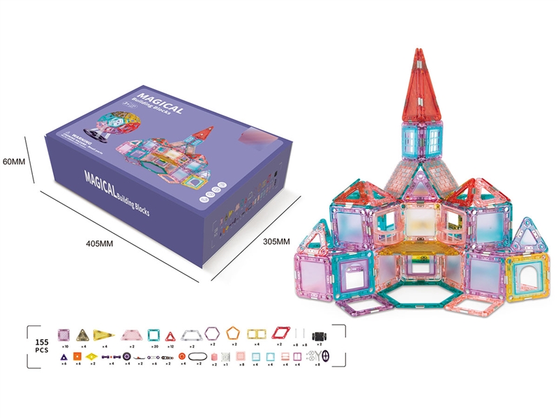 MAGNETIC BUILDING BLOCKS 155PCS - HP1237387