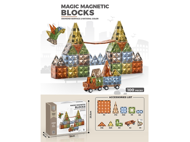 MAGNETIC BUILDING BLOCKS 100PCS - HP1237401