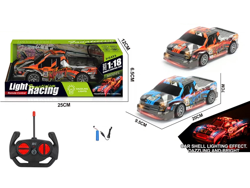 4-CHANNE R/C CAR W/LIGHT,2COLOURS (INCLUDED BATTERY ) - HP1237881