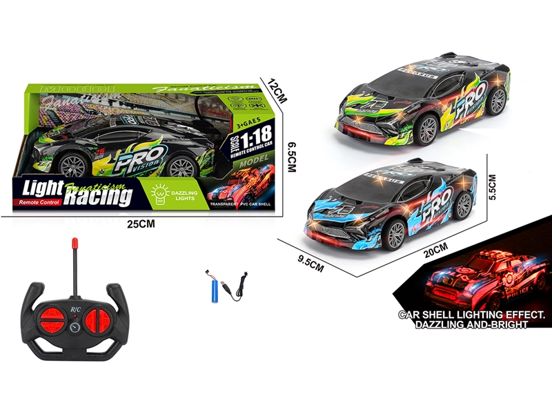 4-CHANNE R/C CAR W/LIGHT,2COLOURS (INCLUDED BATTERY ) - HP1237882