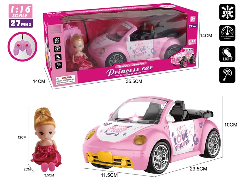 1:16 4-CHANNE R/C CAR W/LIGHT & DOLL（NOT INCLUDED BATTERY） - HP1238697