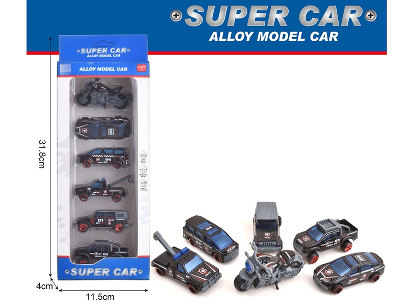 1:64 FREE WAY DIE-CAST POLICE CAR 6PCS - HP1238878