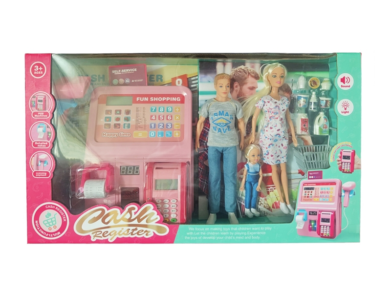 CASH REGISTER SET W/LIGHT & SOUND & 12