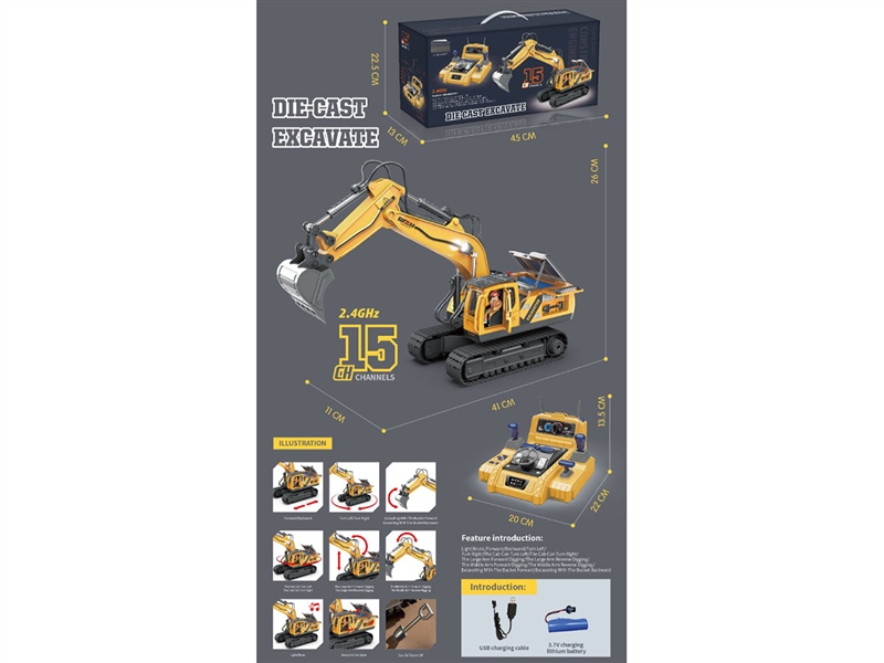 15-CHANNE R/C DIE-CAST CONSTRUCTION TRUCK - HP1239167