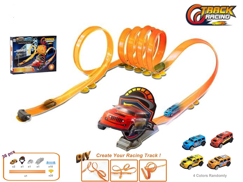 DIY SELF ASSEMBLING SOFT RAIL-500M W/IRON CARS 2PCS - HP1241579