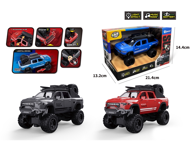 FRICTION CAR W/SOUND & LIGHT，3COLOURS（INCLUDED BATTERY） - HP1241839