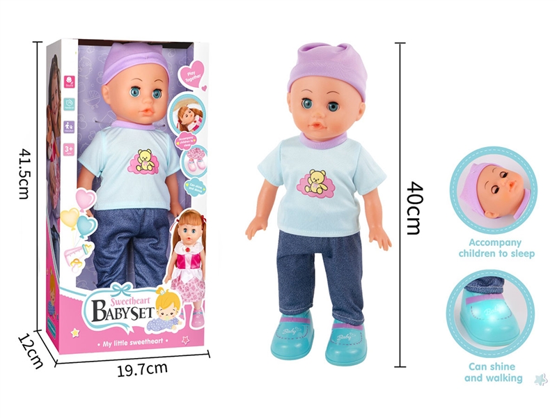 40CM BLOW MOLD DOLL W/3D EYES & LIGHT & MUSIC - HP1241840