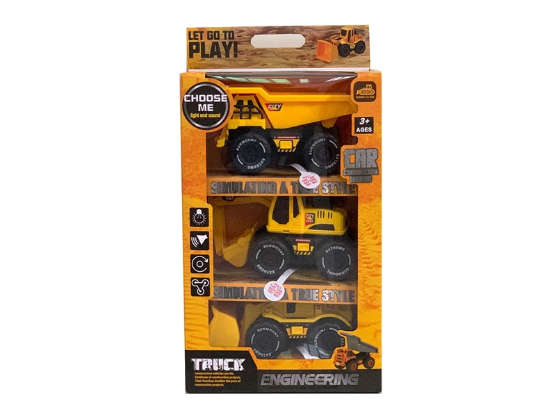 FRICTION CONSTRUCTION CAR 3PCS W/LIGHT & MUSIC - HP1241922