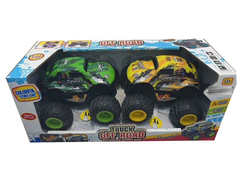 FRICTION STUNT CAR W/LIGHT & SOUND,2PCS（INCLUDED BATTERY） - HP1242184