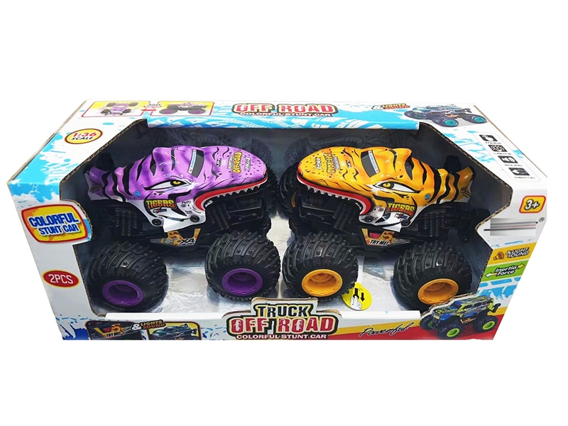 FRICTION STUNT CAR W/LIGHT & SOUND,2PCS（INCLUDED BATTERY） - HP1242185