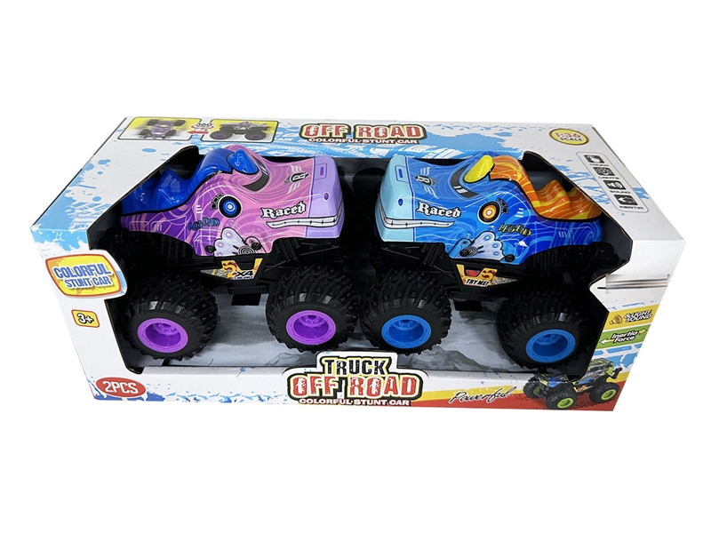 FRICTION STUNT CAR W/LIGHT & SOUND,2PCS（INCLUDED BATTERY） - HP1242186