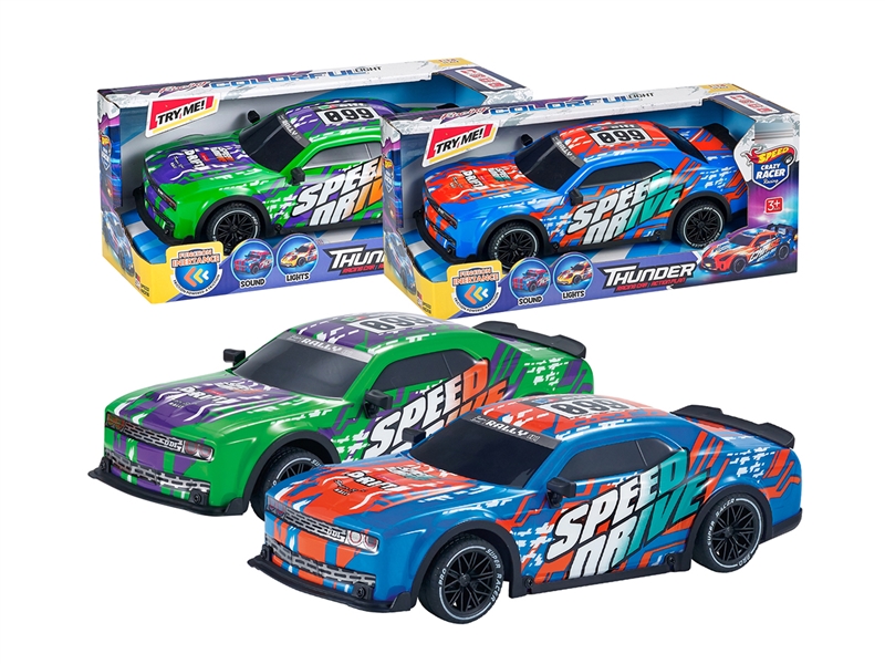FRICTION CAR W/LIGHT & SOUND,（INCLUDED BATTERY） - HP1242193