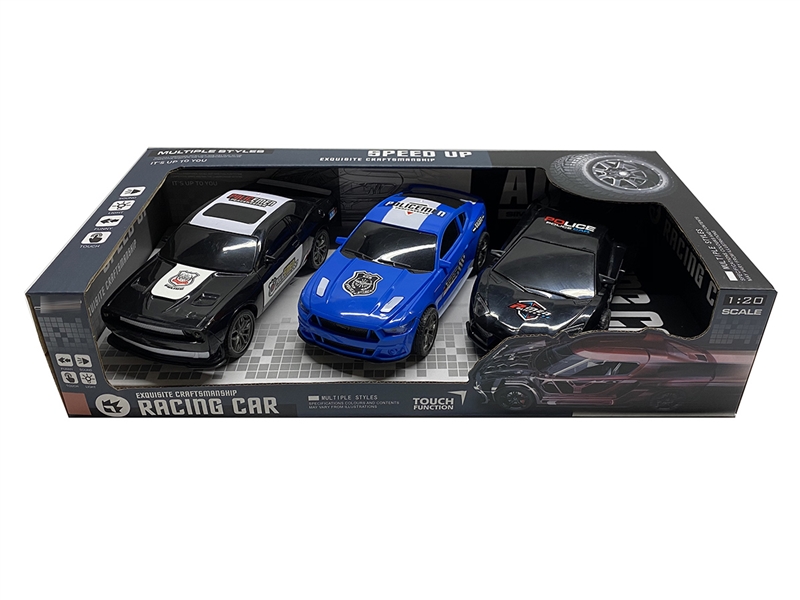 1：20 FRICTION CAR W/LIGHT & SOUND,3PCS（INCLUDED BATTERY） - HP1242201