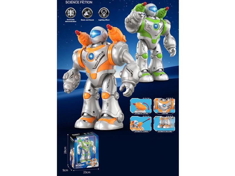 B/O ROBOT,WITH WALK FORWARD, LIGHTS, MUSIC, AND LAUNCH MISSILES - HP1242295