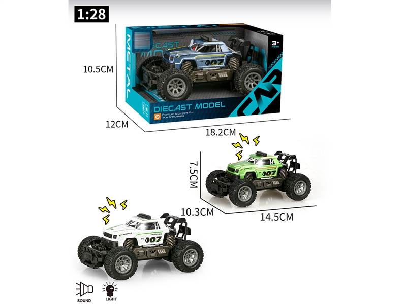 FRICTION DIE-CAST CAR W/LIGHT & MUSIC,3COLOURS - HP1242916