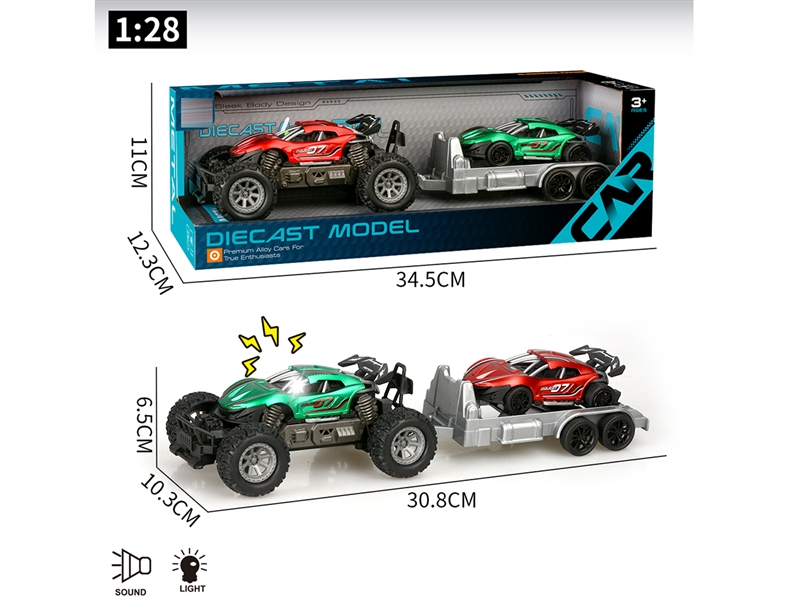 PULL BACK DIE-CAST CAR W/LIGHT & MUSIC,2COLOURS - HP1242917