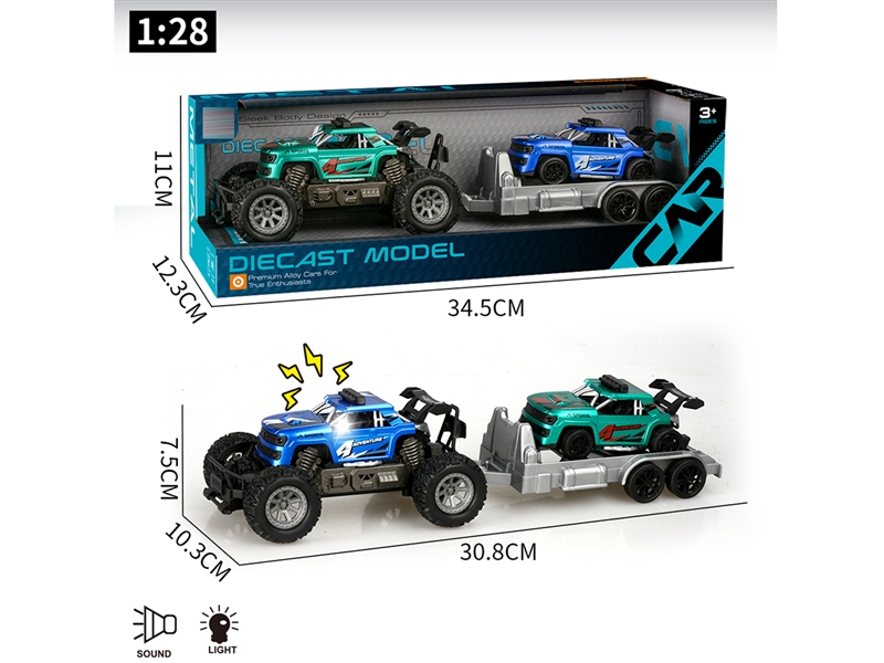 PULL BACK DIE-CAST CAR W/LIGHT & MUSIC,2COLOURS - HP1242919