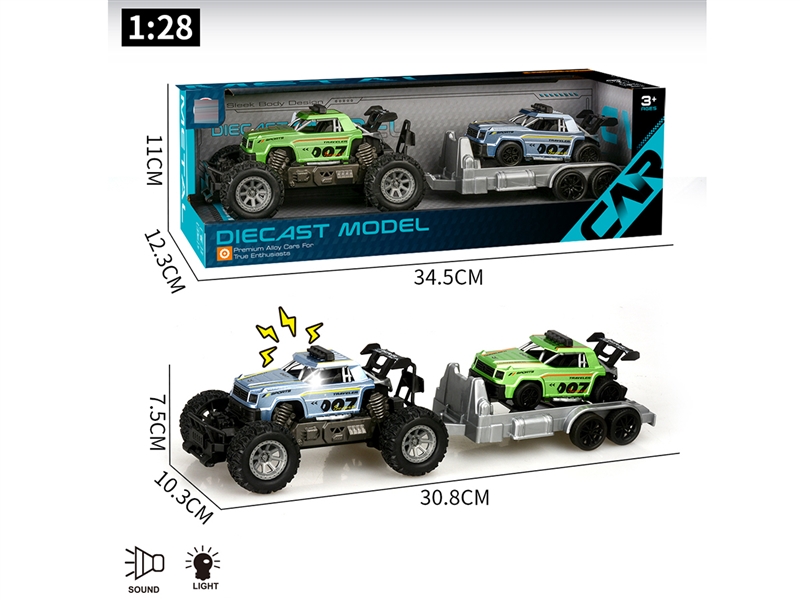 PULL BACK DIE-CAST CAR W/LIGHT & MUSIC,2COLOURS - HP1242920