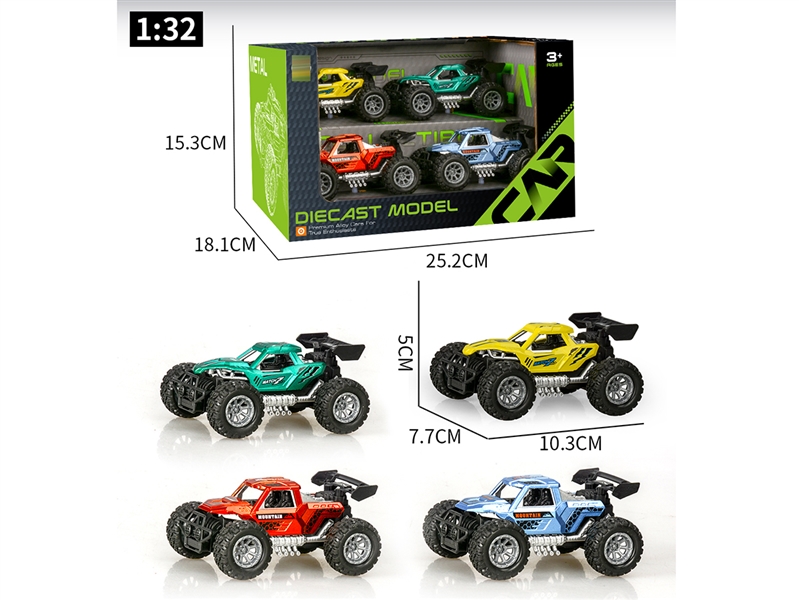 FRICTION DIE-CAST CAR 4PCS - HP1242935