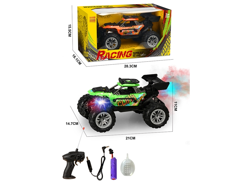 1:18 4-CHANNEL R/C CAR W/LIHGT & SPRAY(INCLUDE BATTERY),2COLOURS - HP1243050