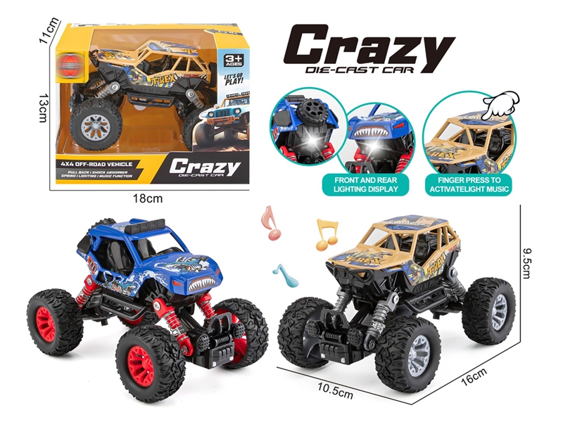 PULL BACK DIE-CAST CLIMBING TRUCK,WITH LIGHT & MUSIC,INCLUDED AG10*3 - HP1243166