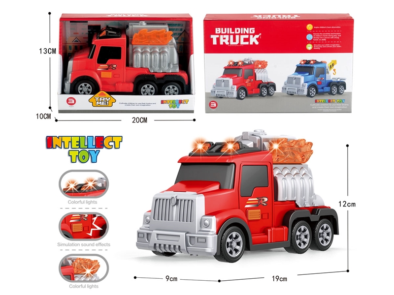 FRICTION TRUCK W/SOUND & LIGHT，RED(INCLUDE BATTERY) - HP1244853