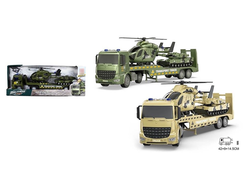 FRICTION MILITARY TRUCK W/TANK & LIGHT & SOUND,2COLOURS - HP1244858