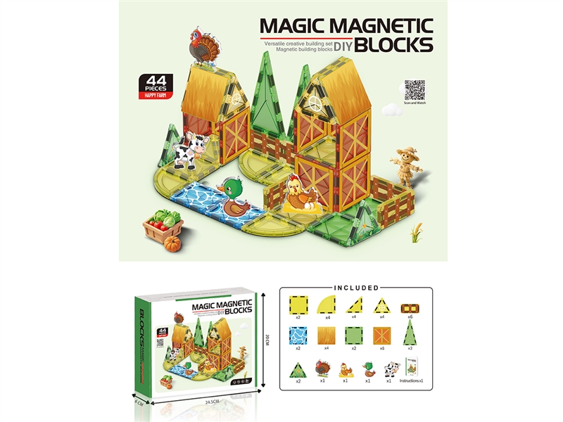 MAGNETIC BUILDING BLOCKS 44PCS - HP1245625