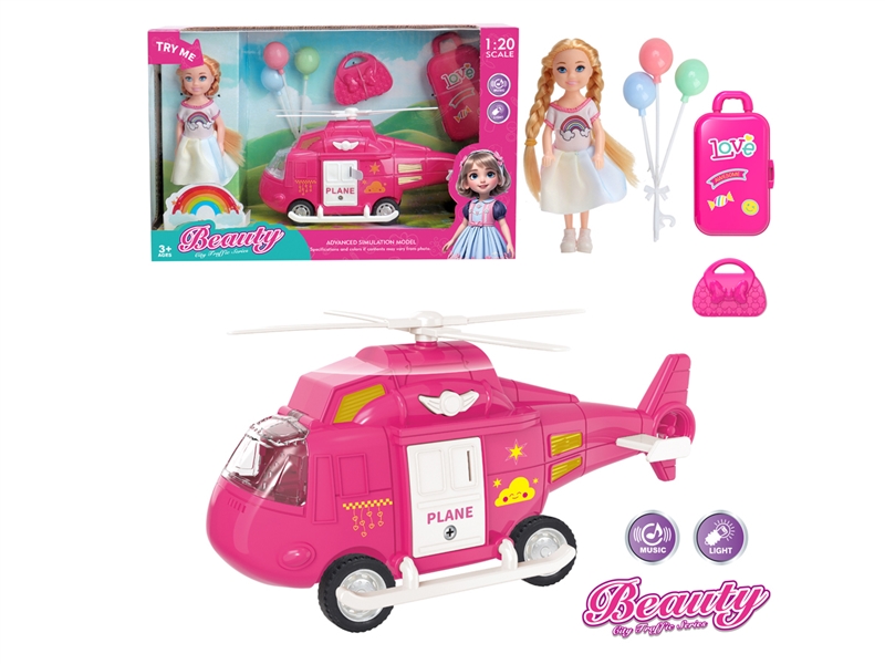 FRICTION HELICOPTER W/LIGHT & SOUND & 5