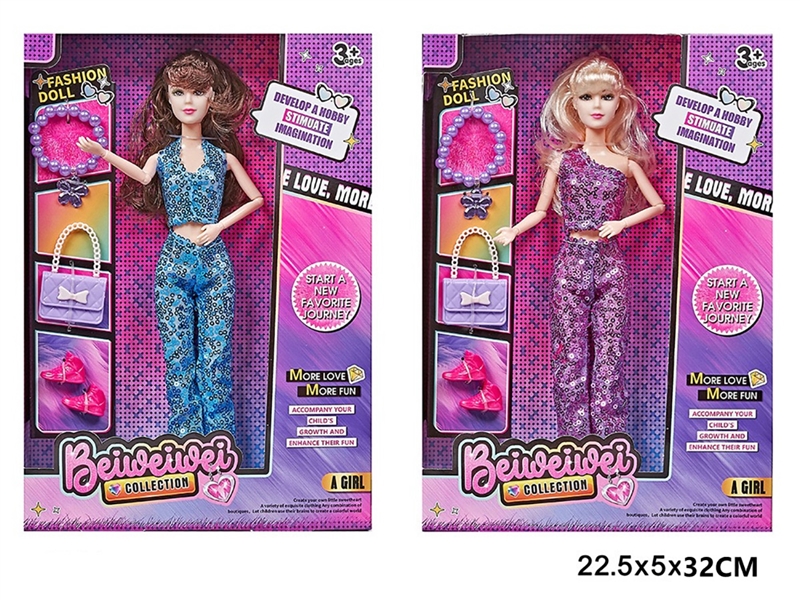 11寸11关节珠片芭比娃娃开窗盒 - HP1247415