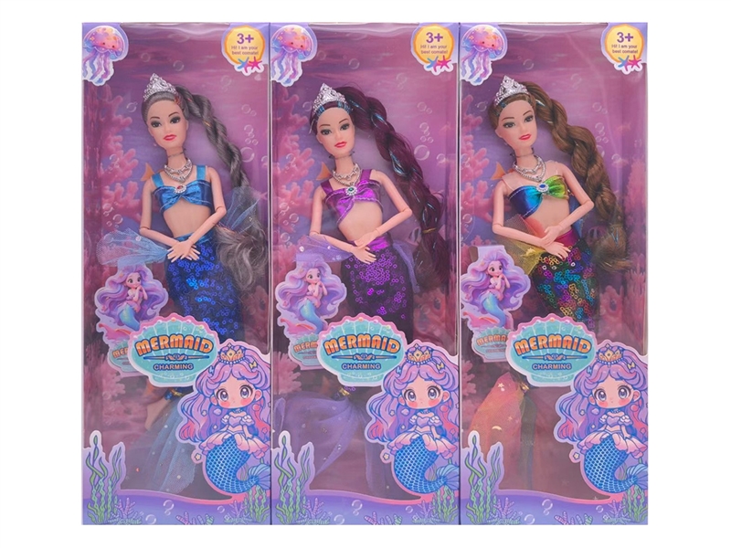 11寸实11关节亮片美人鱼芭比娃娃 - HP1247419