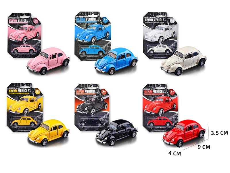 1:60 PULL BACK DIE-CAST CAR W/CAN OPEN THE DOOR, 6ASST - HP1247485