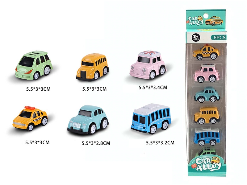 PULL BACK DIE-CAST CAR 6PCS - HP1247488