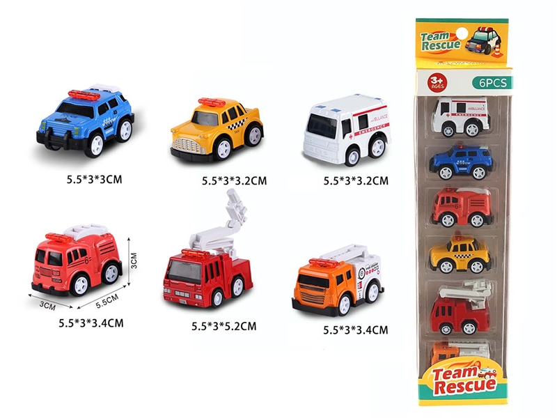 PULL BACK DIE-CAST CAR 6PCS - HP1247489