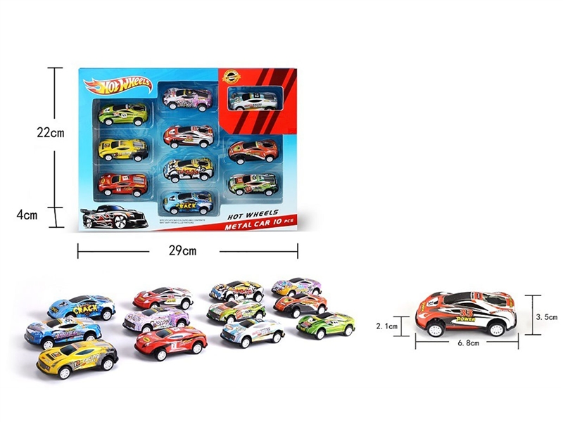 PULL BACK DIE-CAST CAR 10PCS - HP1248191