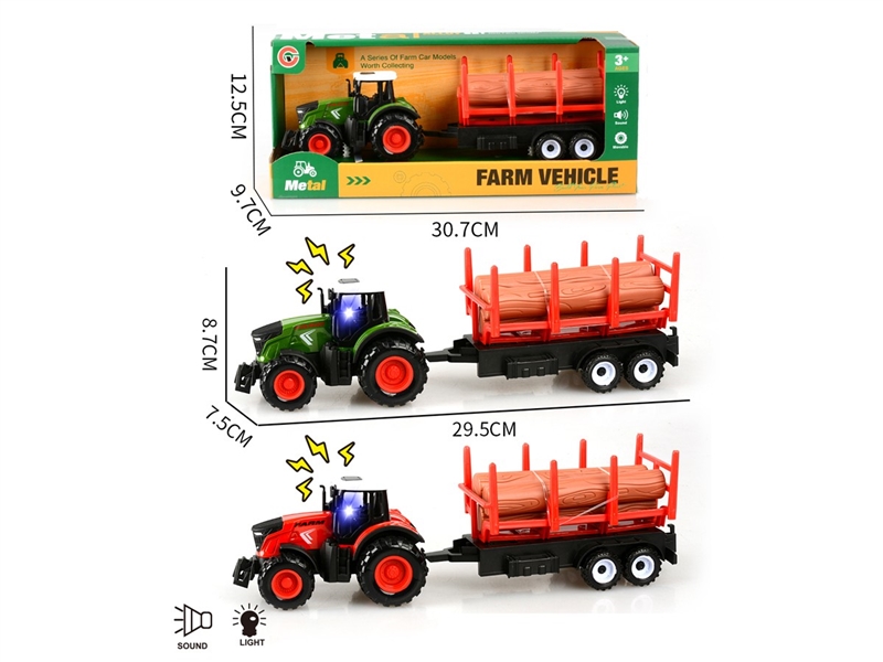 PULL BACK DIE-CAST FARM TRUCK W/LIGHT & SOUND - HP1248996