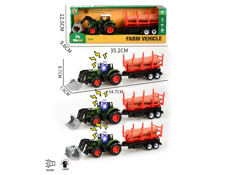 PULL BACK DIE-CAST FARM TRUCK W/LIGHT & SOUND - HP1249014