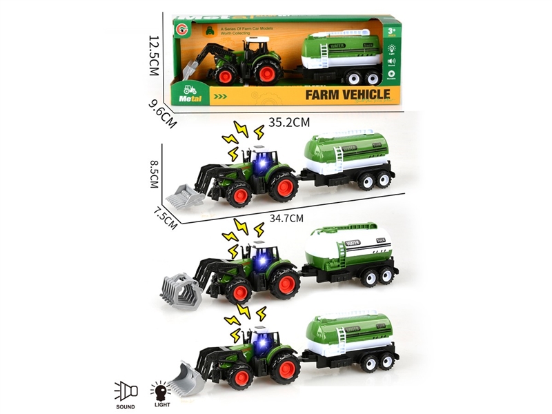 PULL BACK DIE-CAST FARM TRUCK W/LIGHT & SOUND - HP1249018