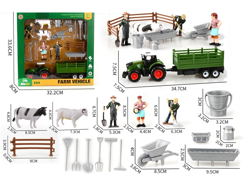 PULL BACK DIE-CAST FARM TRUCK - HP1249022