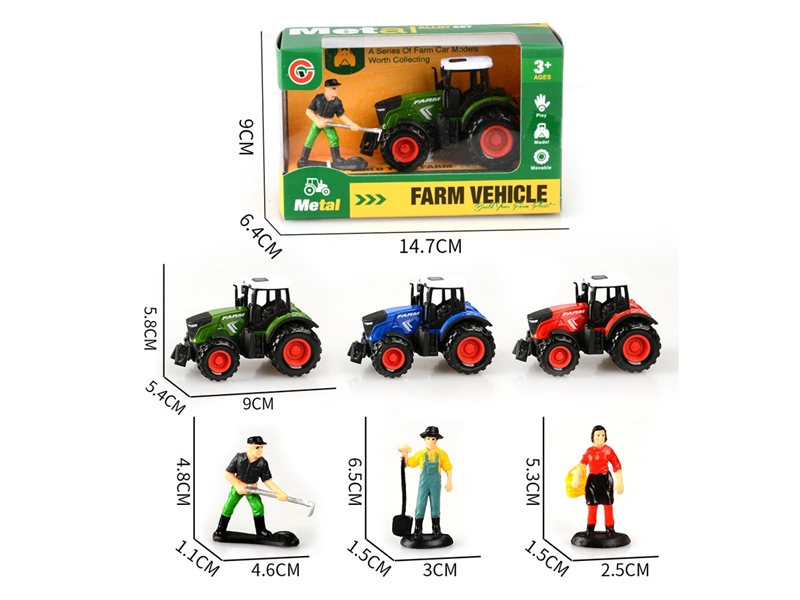 PULL BACK DIE-CAST FARM TRUCK - HP1249043