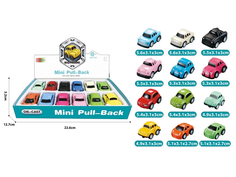 PULL BACK DIE-CAST CAR , 12PCS/DISPLAY BOX - HP1249118