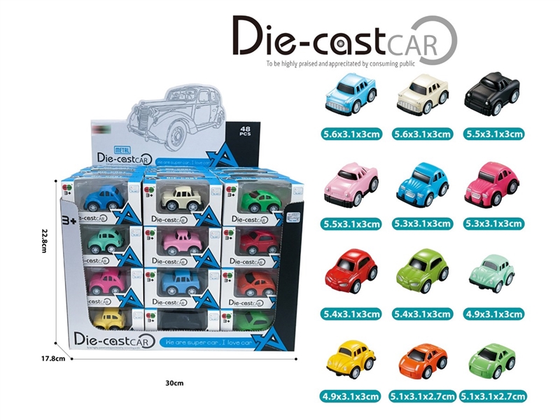PULL BACK DIE-CAST CAR , 48PCS/DISPLAY BOX - HP1249120