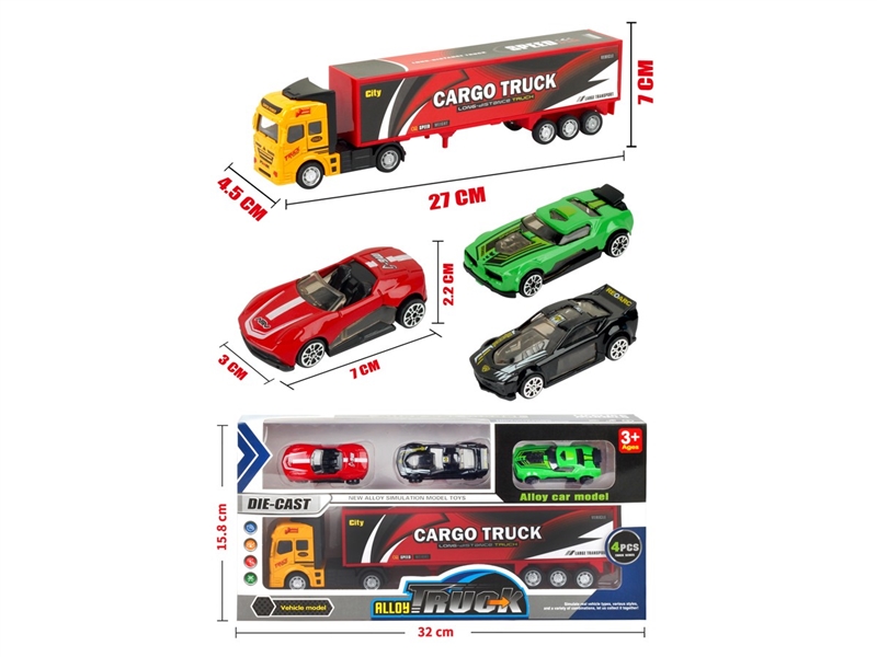 PULL BACK DIE-CAST TRUCK W/FREE WAY DIE-CAST CAR - HP1249345